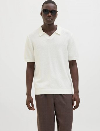 Jack & Jones Jprccwilder Knit Split Neck - White - XXL