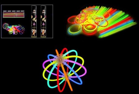 Glow sticks 50-pak armbånd/lyskugle med blandede farver