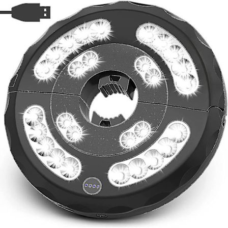 Parasolllys, 28 LED lyssterk parasoll parasolllampe 3 moduser oppladbar belysning parasoller lys og stor paraply for camping, uteplass, strand, hage 