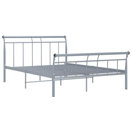 Vidaxl Sängram Grå Metall 140x200 Cm Grå