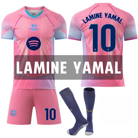 Ny FC Barcelona Lamine Yamal Draktsett Nr. 10 for Barn & Voksne med Sokker NR. 10