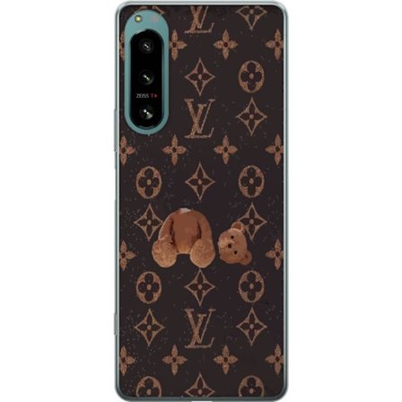 Yhteensopiva Puhelinkuori Sony Sony Xperia 5 IV Ylellinen monogrammikuvio rikkinäisellä nalletaustalla pimeässä muotiestetiikassa