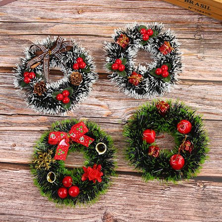 Juledekorasjoner 12cm julekrans Rattan sirkel Ch