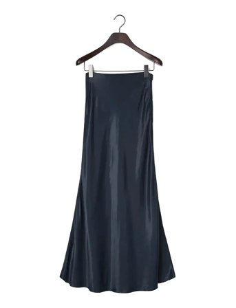 Maxi Satin Skirt Blue Lexington Clothing