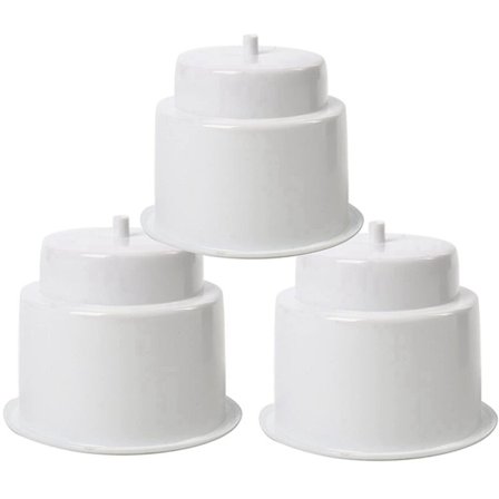 6 st infällda dryckeshållare i plast med avlopp för båt, bil, marin, husbil (vit)