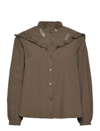 Louisa Shirt Langermet Skjorte Kakigrønn Noella*Betinget Tilbud