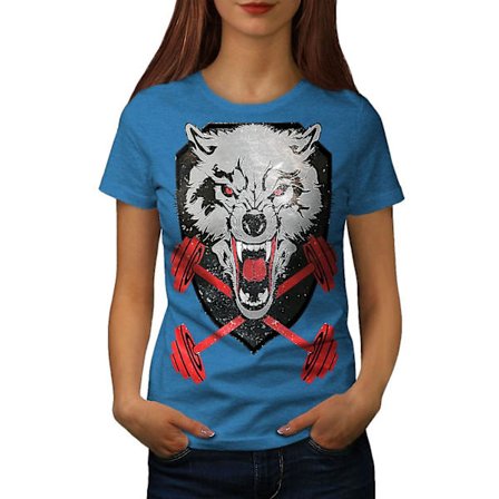 Wolf Gym Workout Sport Dam Royal T-shirt
