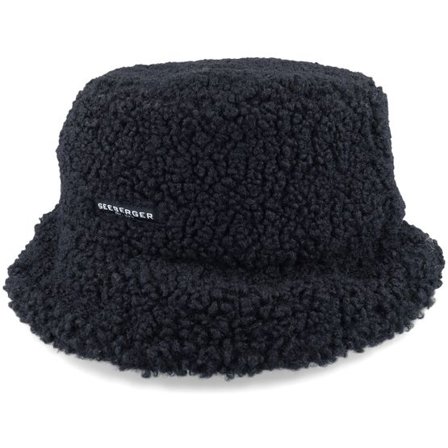 Seeberger - Svart bucket Hatt - Teddy Hat Turnable Black Bucket @ Hatstore