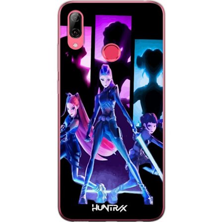 Yhteensopiva Puhelinkuori Huawei Huawei Y7 (2019) Tulevaisuutta ennustava tyttöryhmän kuva, jossa on neonvaloja ja voimakkaita värejä sci-fi-estee