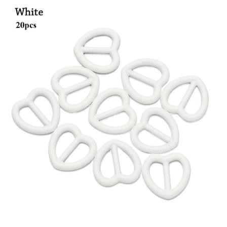10/20st Hjärtformad Spänne Bältesknappar Vit 20st