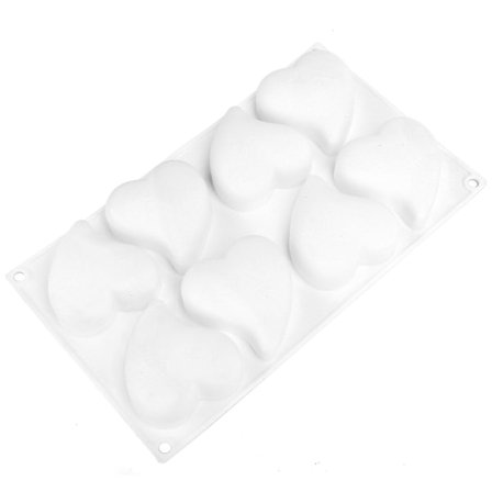 8 Rutenett Hjerteformet Silikonkakeform for Baking Dessert Kjøkken Hjem