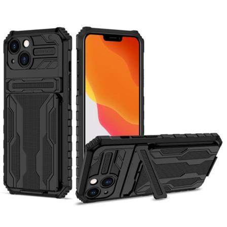 iPhone 13 støtsikker veske Kickstand & Kortfack ThinArmor V3 Black