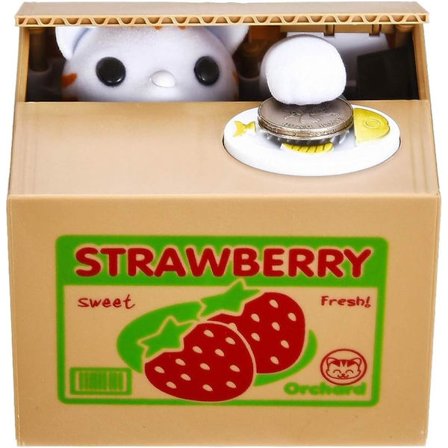 Katte Sparegris, Sparegris til Børn/Voksne, Automatisk Stjælende Mønt Sparegris med Opgraderet Tydelig Engelsk Stemme