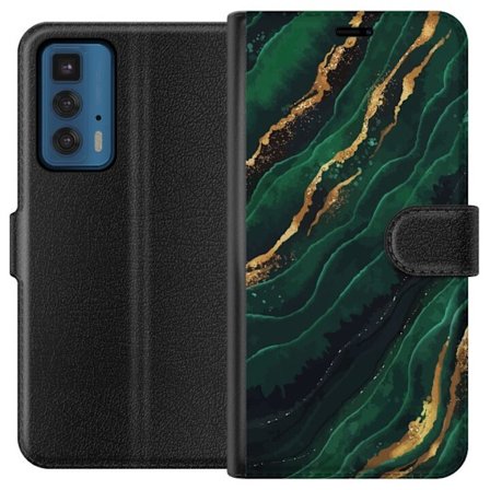 Yhteensopiva Lompakkokotelo Motorola Motorola Edge 20 Pro Marmori Kulta Vihreä