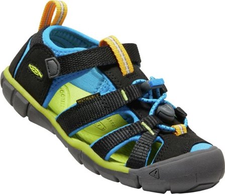 Keen Footwear Kids Seacamp II Cnx Black-Brilliant Blue