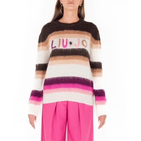 Liu Jo Round-neck Strik Pink, Dame Striktrøjer