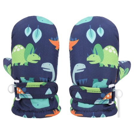 Vandtætte Vinterhandsker til Børn, Vindtætte Børnehandsker til Koldt Vejr, Dinosaurhandsker, Skihandsker til Småbørn til Drenge og Piger, Str. L: 2-4 