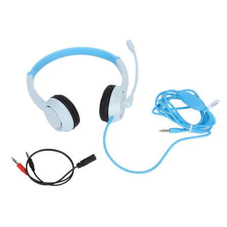 DT326 Barnhörlurar 85dB Volymbegränsare 3.5mm Jack Trådbundna On Ear Headset för Online Lärande Skola PC Grå Blå