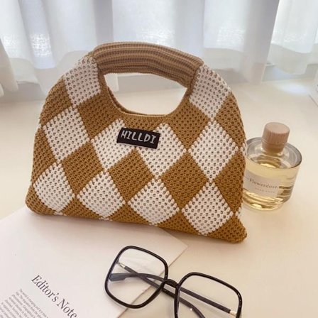 Kudottu laukku Crossbody Laukku KHAKI