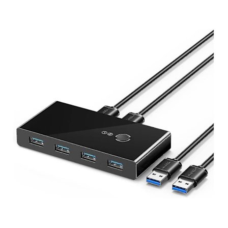 Usb 3.0 Switch 4 Portar för 2 Datorer 2 Ingångar 4 Utgångar Usb Switch för Skrivare Tangentbord Mus Usb-minne Skanner Extern Hårddisk 2 YEMAESRE