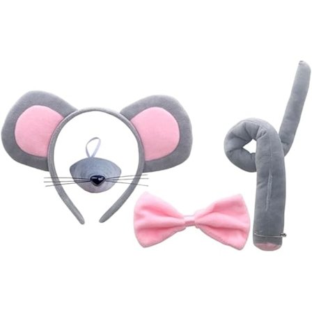 Sett Rotte Kostyme Hårbånd Dyr Ører Hårbånd Ører Hårbånd Mus Ører Hår Sløyfe Fest Dekorativt Hårbånd Mus Cosplay Hårbånd Kvinner Hodeplagg_paris