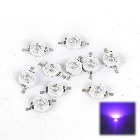 10st 3w LED-lampor UV-ljuschips 395nm LED Ultraviolett Ljus
