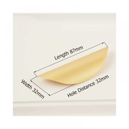 2 st guld möbelhandtag - Möbelhandtag guld zinklegering hol