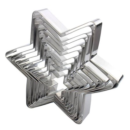 10 STK Sekstappet stjerne kake dekorasjonsformer Kjeks kakeutstikker 3D kakedekorasjon Bakeutstyr Bursdagsfest