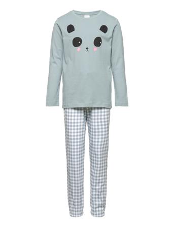 Pajama Printed Check Panda Ear Pyjamas Set Blå Lindex