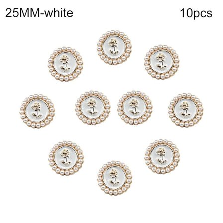 10st Pärlknappar Skjortaknappar VIT 25MM10ST 10ST - high quality