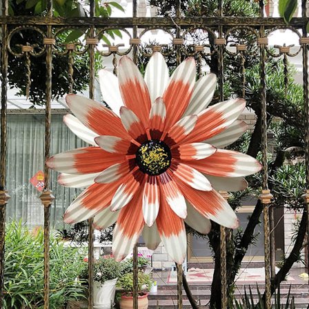 Metallisk Vægdekoration, 32 cm Metalblomst Vægdekoration, Flerlags Metalblomst Vægkunst