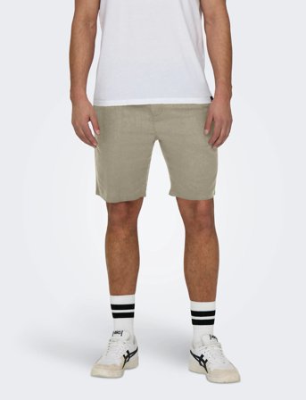 ONLY & SONS Onsleo Linen Mix 0048 Shorts - Beige - XL