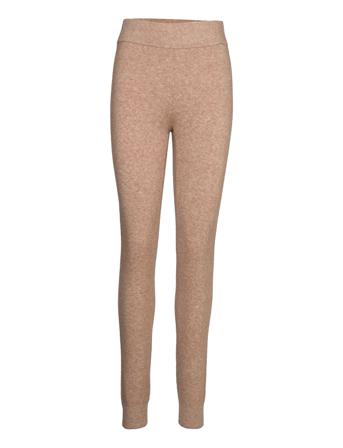 Slfnovah Mw Knit Leggings B Leggings Brun Selected Femme