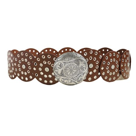 Skivbälten Ihåligt bälte BRUNT SILVERSPÄNNE - high quality