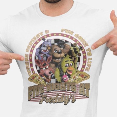 FNAF vit t-shirt med Freddy Fazbear REA Pris