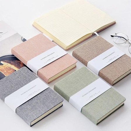 Blank and Grid Paper Notebook Linen Hard Cover 256 Pages Bullet 80 GSM Journal Planner Office School Supplies Stationery