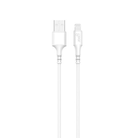 GEAR Laddkabel Lightning till USB-A 0.3m Vit Rund Kabel