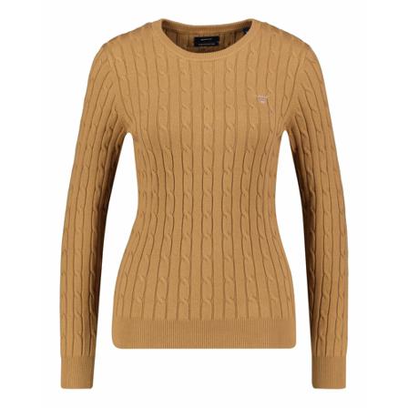 Gant - Stickade Tröjor & Koftor - Brun - Dam - Storlek: Xs, Dam, Storlek: XS