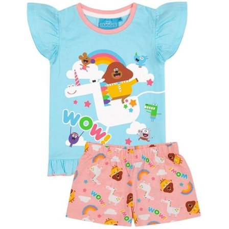 Hey Duggee Flickor Enhörning Volang Pyjamas Set 3-4 År Blå/Rosa