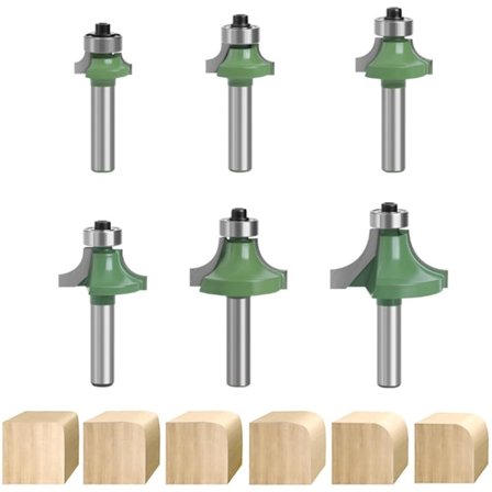 Puun jyrsinterät, 6 profiilileikkuria, 8 mm:n varsi, ammattimainen reunajyrsinterä metallikarbidipyöreille leikkureille, jyrsintä puusepäntöihin, 