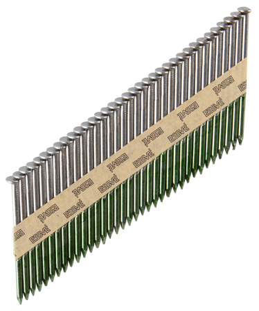 ESSVE 777910 Maskinspiker 34°, rettbåndet, glatt, blank 2,8 x 60 mm, 1800-pakning, Innfesting
