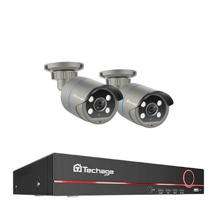 Övervakningssystem med CCTV, 4MP HD-upplösning, tvåvägsljud, , 8CH NVR 2 Cameras, 3T______