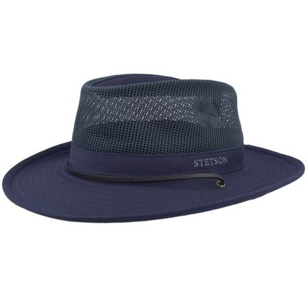 Stetson - Blå traveler Hatt - Outdoor Air Cotton Blue Traveler @ Hatstore