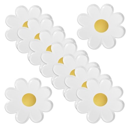 20 Daisy papirtallerkener blomsterfestdekorasjoner