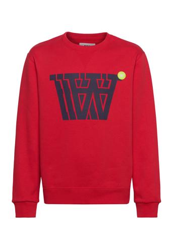 Rod Badge Logo Kids Sweatshirt Sweat-shirt Genser Rød Wood Wood*Betinget Tilbud