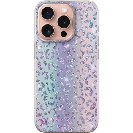 Apple iPhone 16 Pro Genomskinligt Skal Glitter Leopard