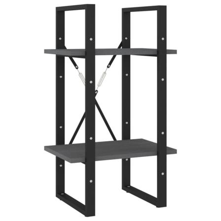 Vidaxl Bokhylla 2 Hyllplan Grå 40x30x70 Cm Massiv Furu Grå
