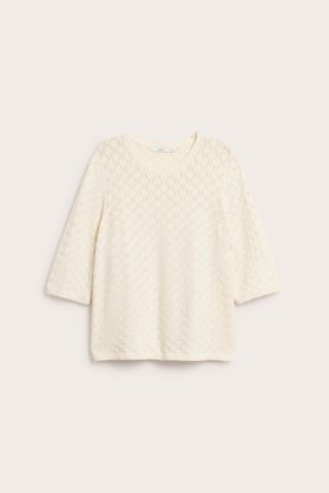 Kappahl | Strikket T-skjorte Offwhite 3XL | Offwhite