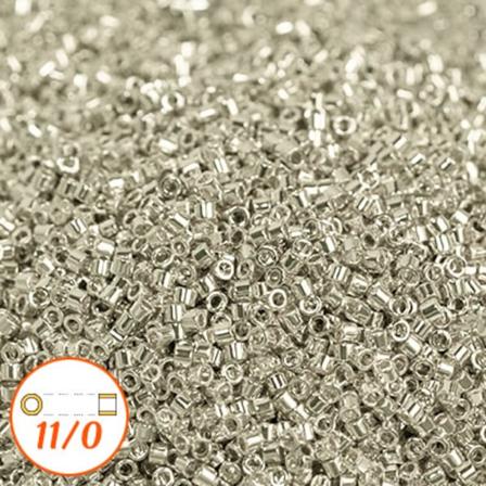 Miyuki Delica 11/0, Galvanized Silver, 5g