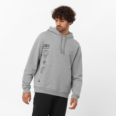 Salomon - Drugie warstwy (termiczne) Odzież Graphic Pull Over Hoody M - Heather Grey